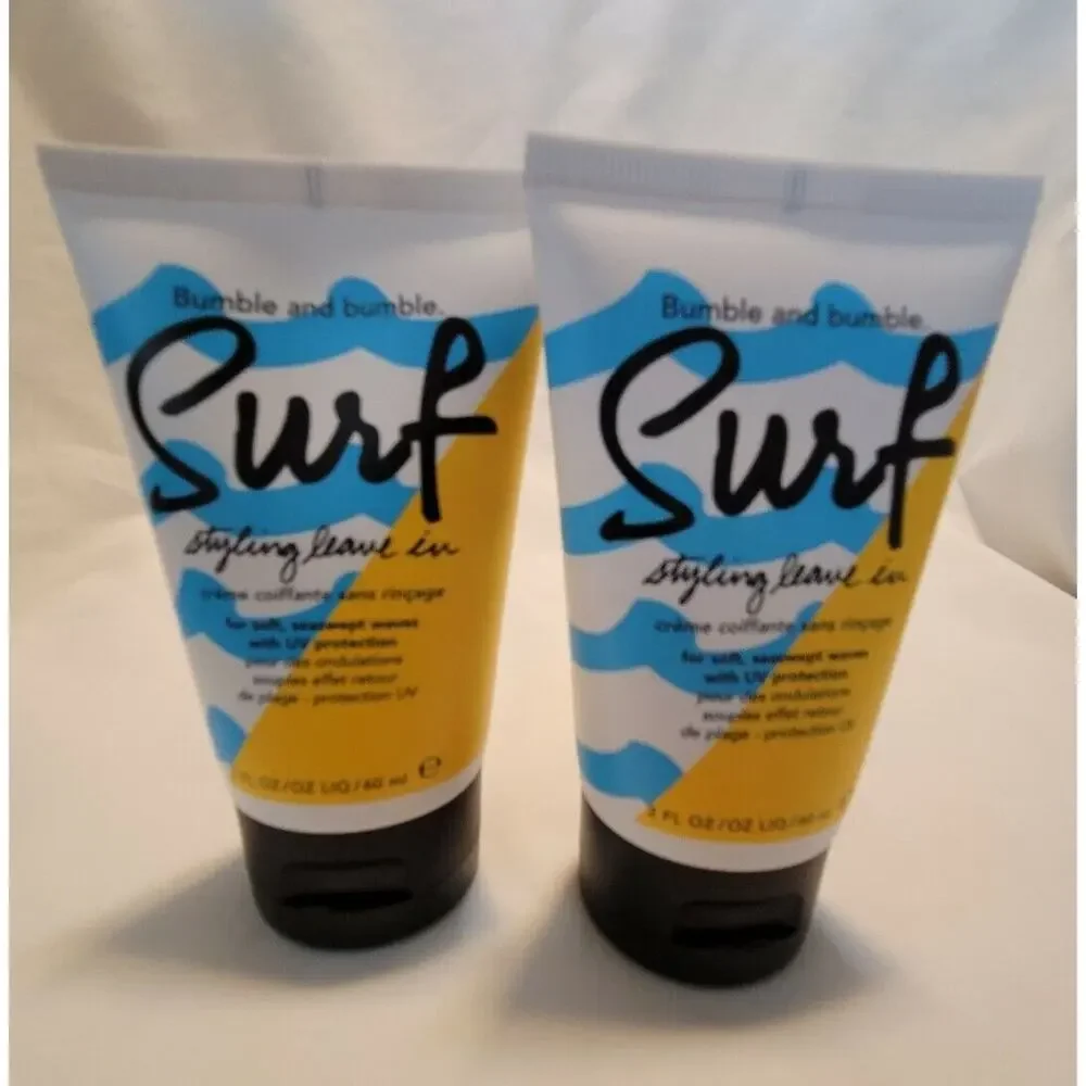 2 x Bumble & Bumble Surf Styling Leave In 2oz 60mL w Public Market Mesh Tote B1